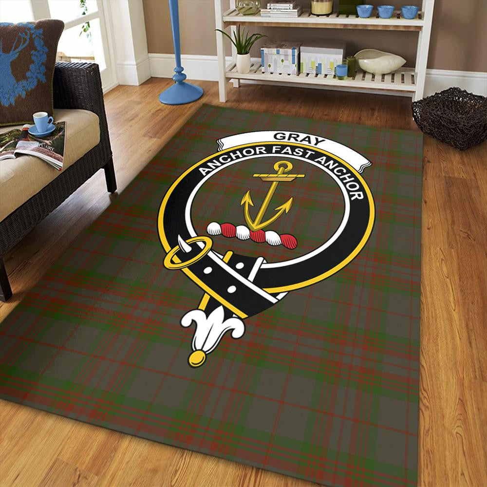 Gray Hunting Tartan Crest Apron