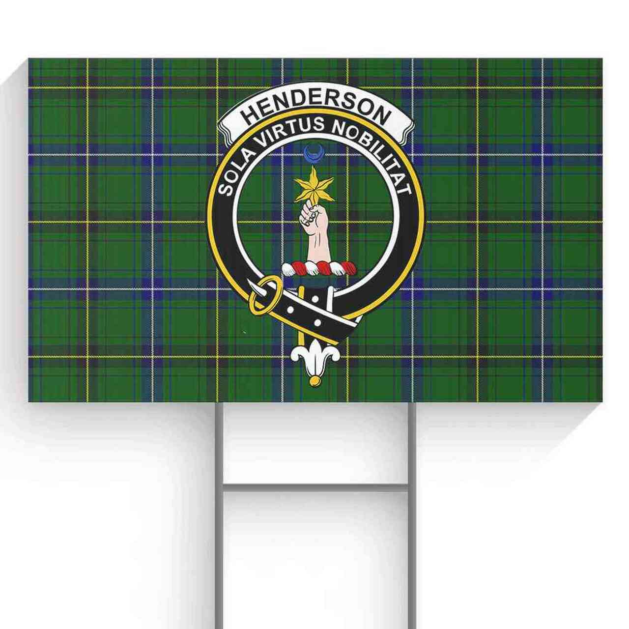 Henderson Ancient Tartan Crest Garden Flag