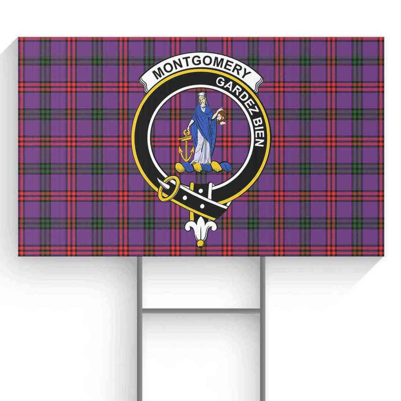 Montgomery Modern Tartan Crest Garden Flag
