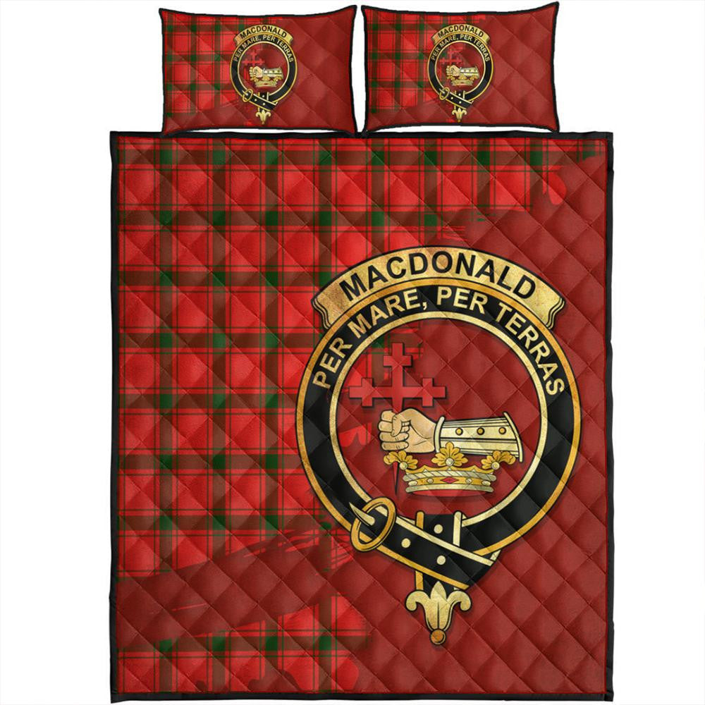 MacDonell of Keppoch 04 Tartan Crest Bedding Set - Golden Thistle Style