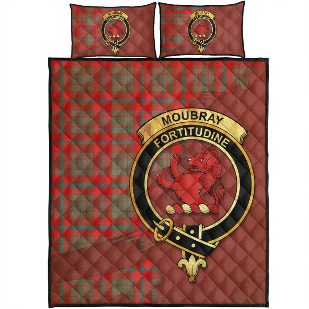 Moubray Tartan Crest Wall Hanging Banner - Wood Pole