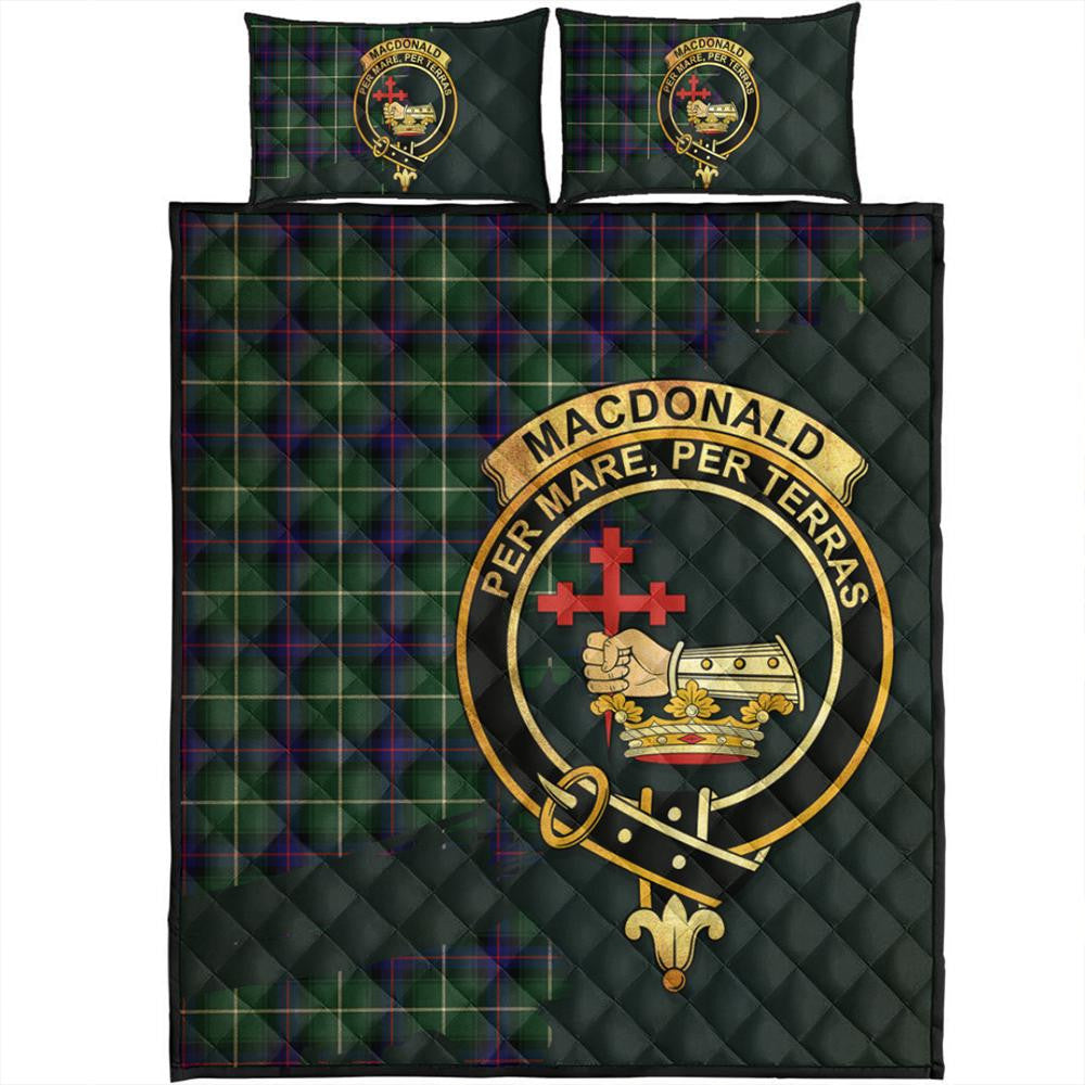 MacDonald Lord of the Isles Hunting Tartan Crest Blanket Wave Style