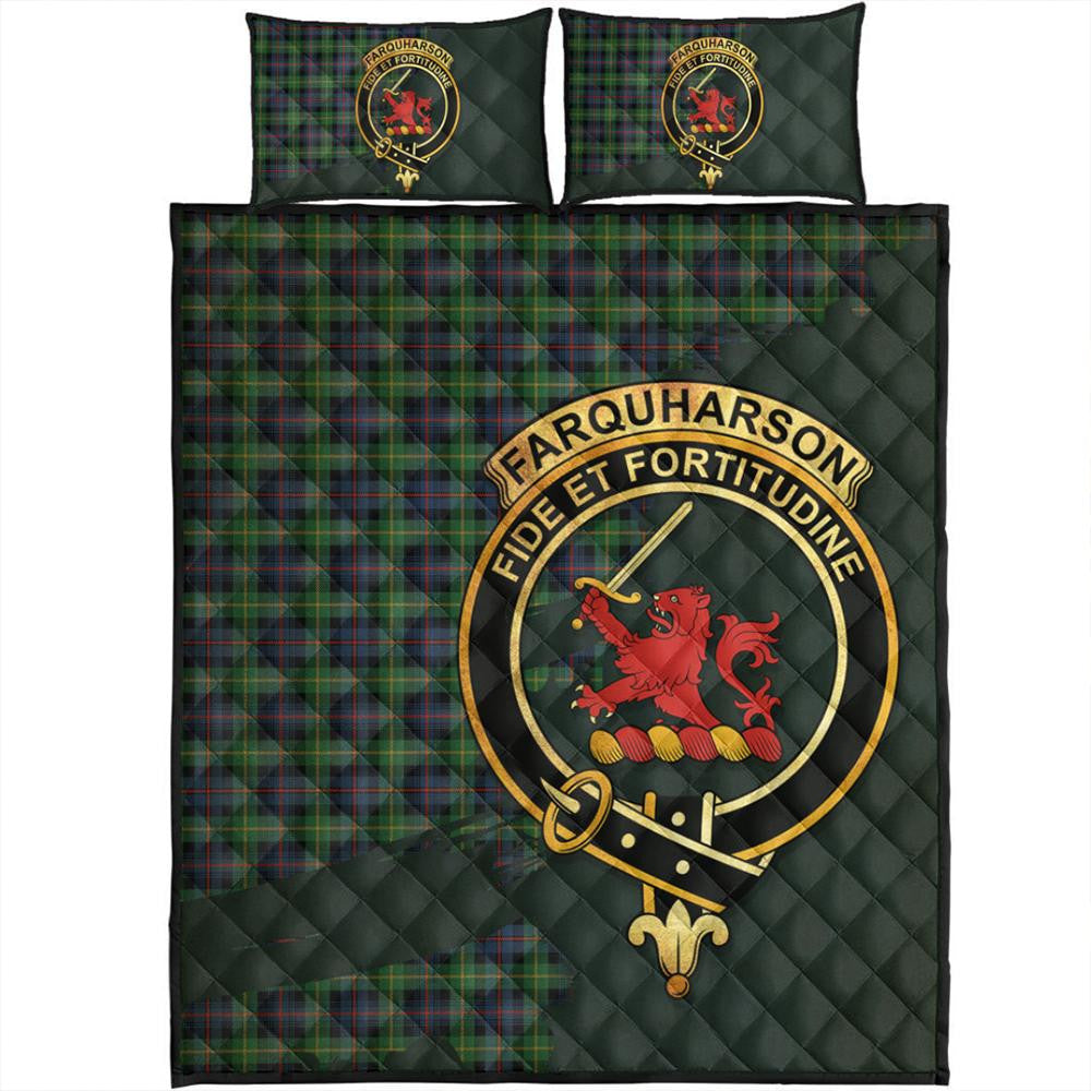 Farquharson Crest Tartan Premium Blanket Black