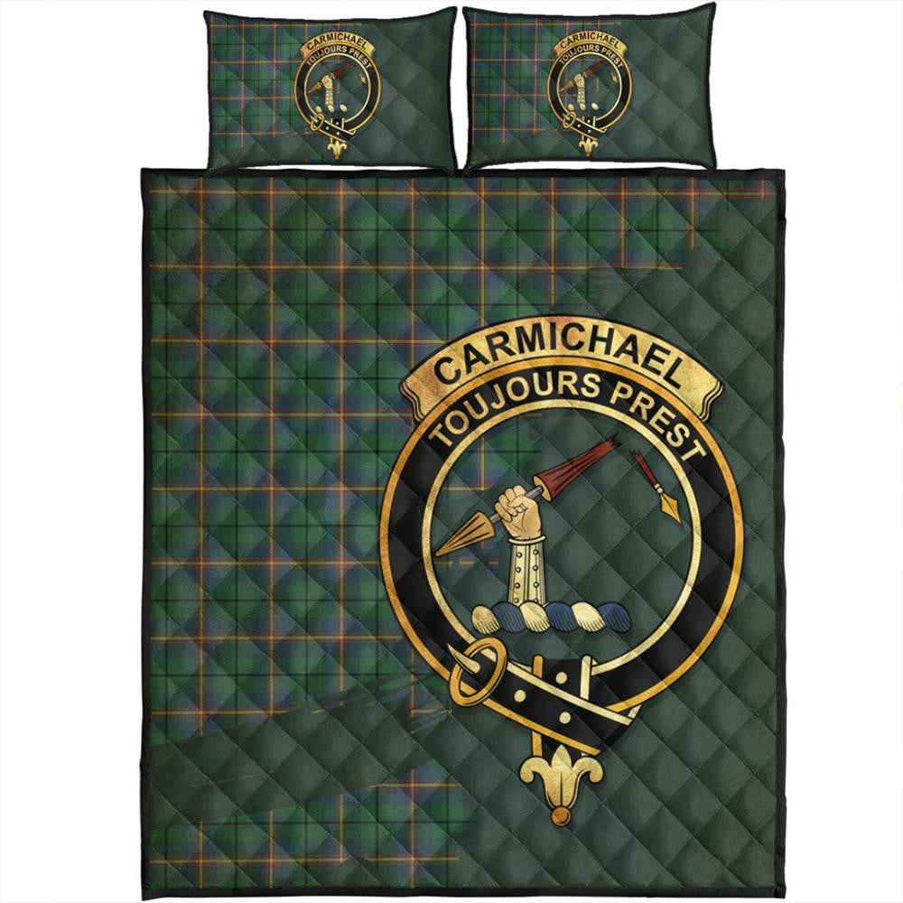 Buchanan Ancient Tartan Crest Premium Quilt - Celtic Thistle Style