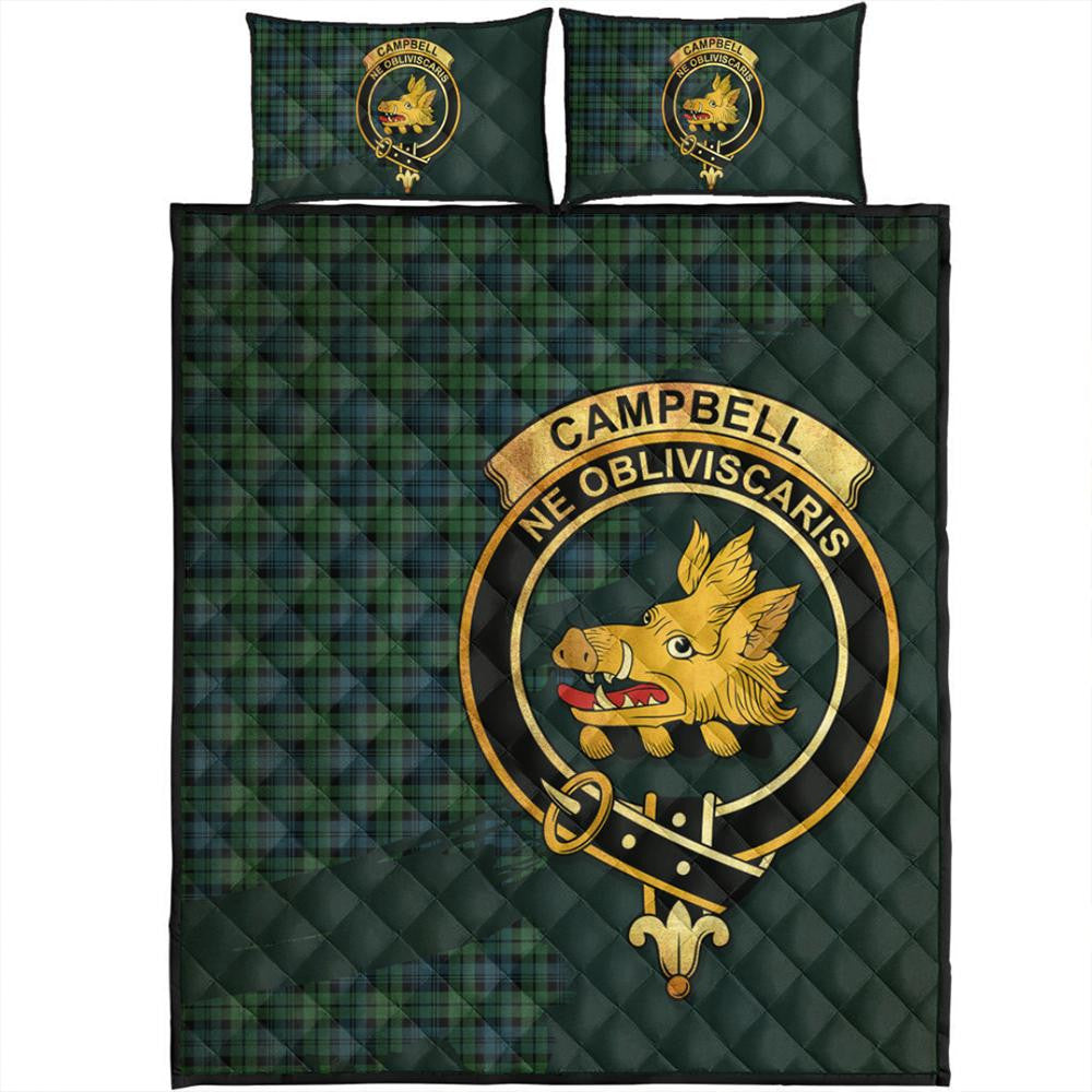 Campbell of Cawdor Modern Tartan Crest Quilt Bed Set main image 1