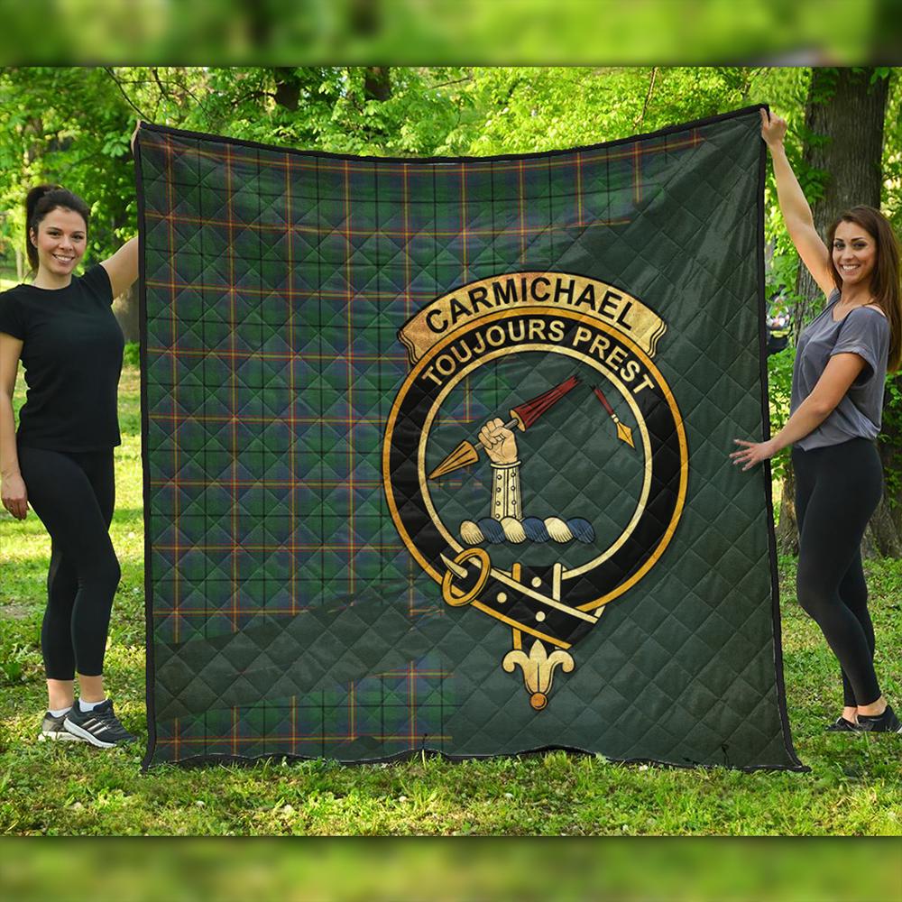Carmichael Ancient Tartan Crest Leather Tote Bag