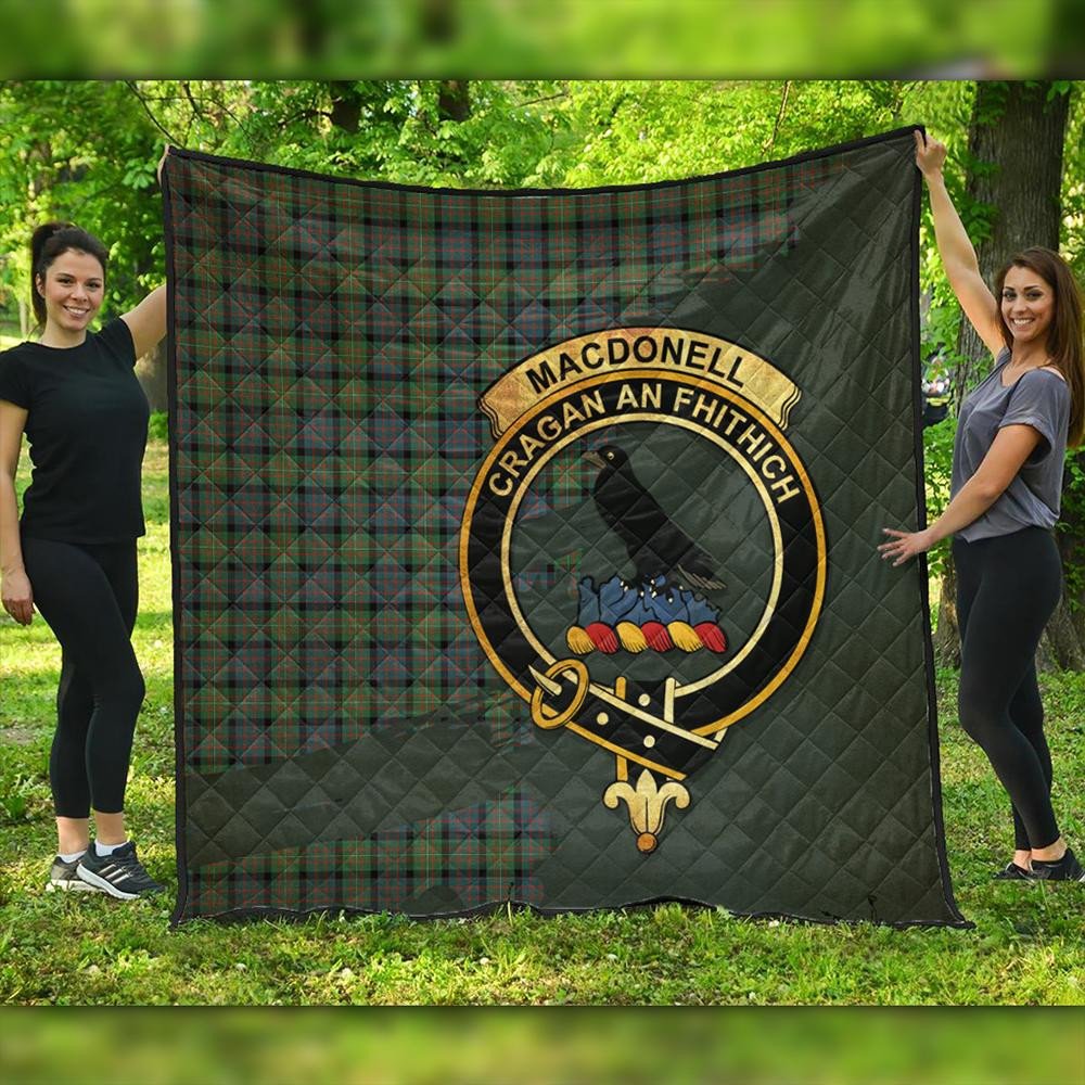 MacDonald of Sleat Tartan Crest Premium Quilt - Celtic Thistle Style