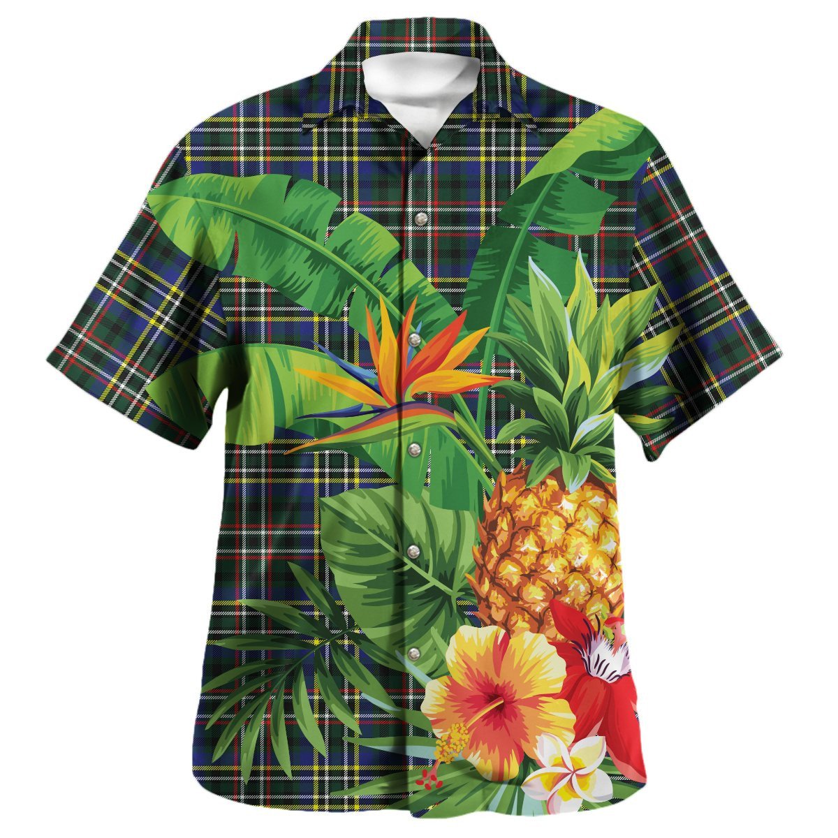 Shaw Green Modern Tartan Hawaiian Shirt main image 0