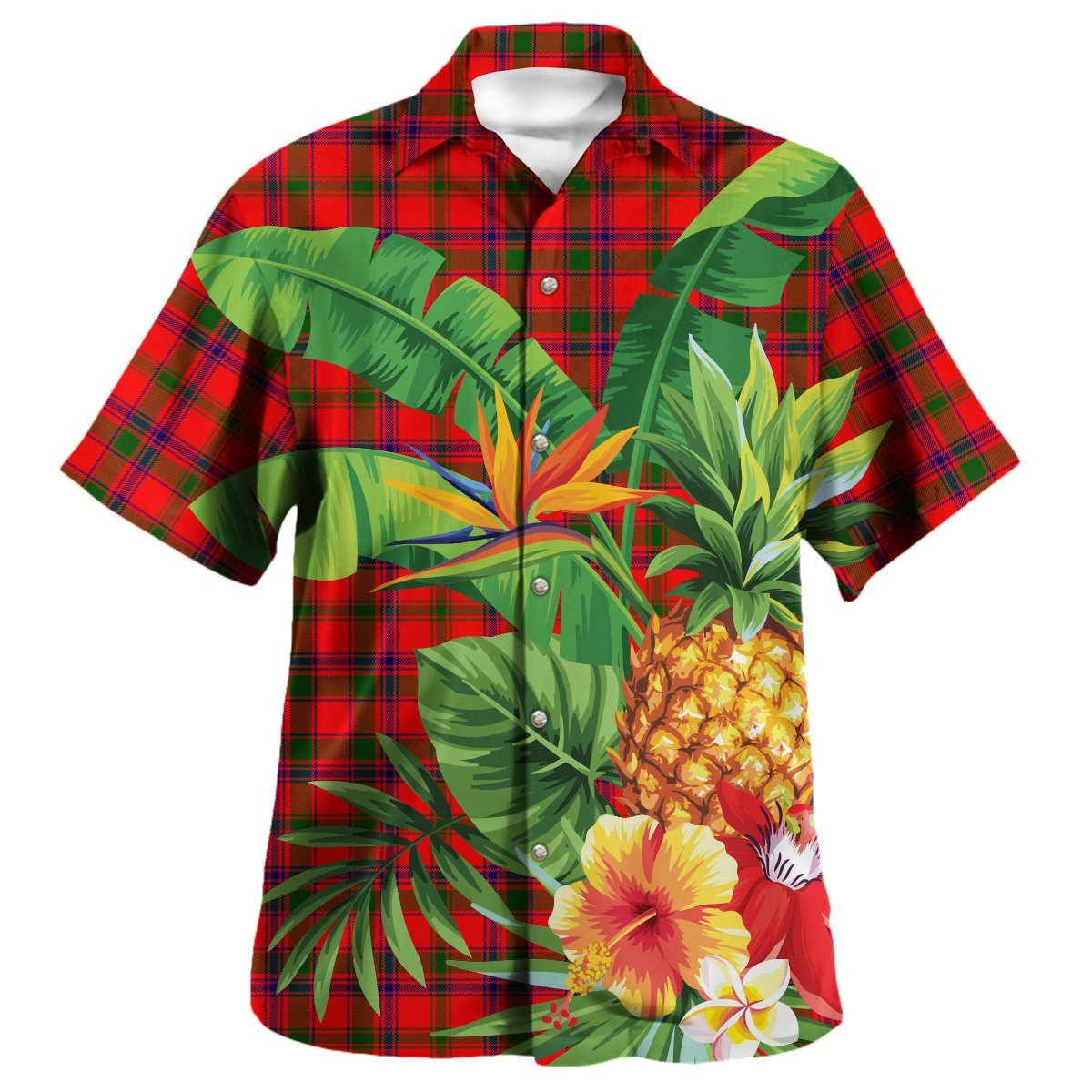 MacIntyre Modern Tartan Vintage Leaves Hawaiian Shirt main image 1