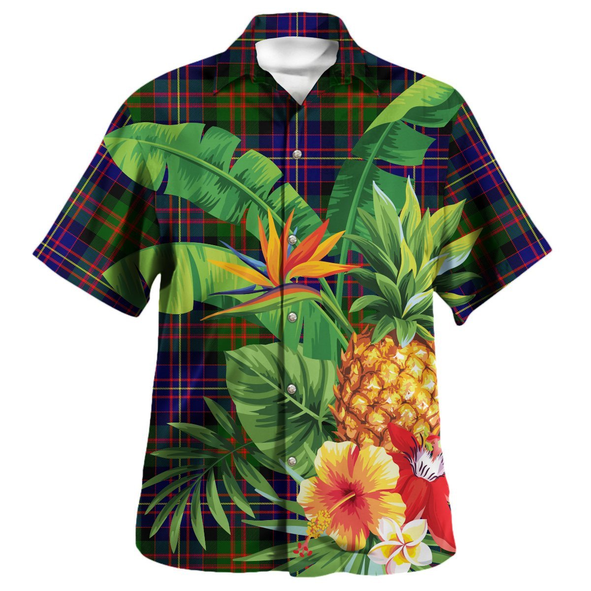 Erskine Modern Tartan Vintage Leaves Hawaiian Shirt