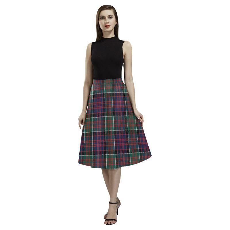MacLellan Ancient Tartan Aoede Crepe Skirt