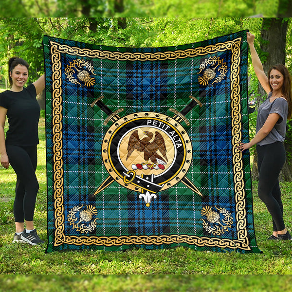 Abercrombie Ancient Clan Badge Tartan Premium Quilt Celtic Shield