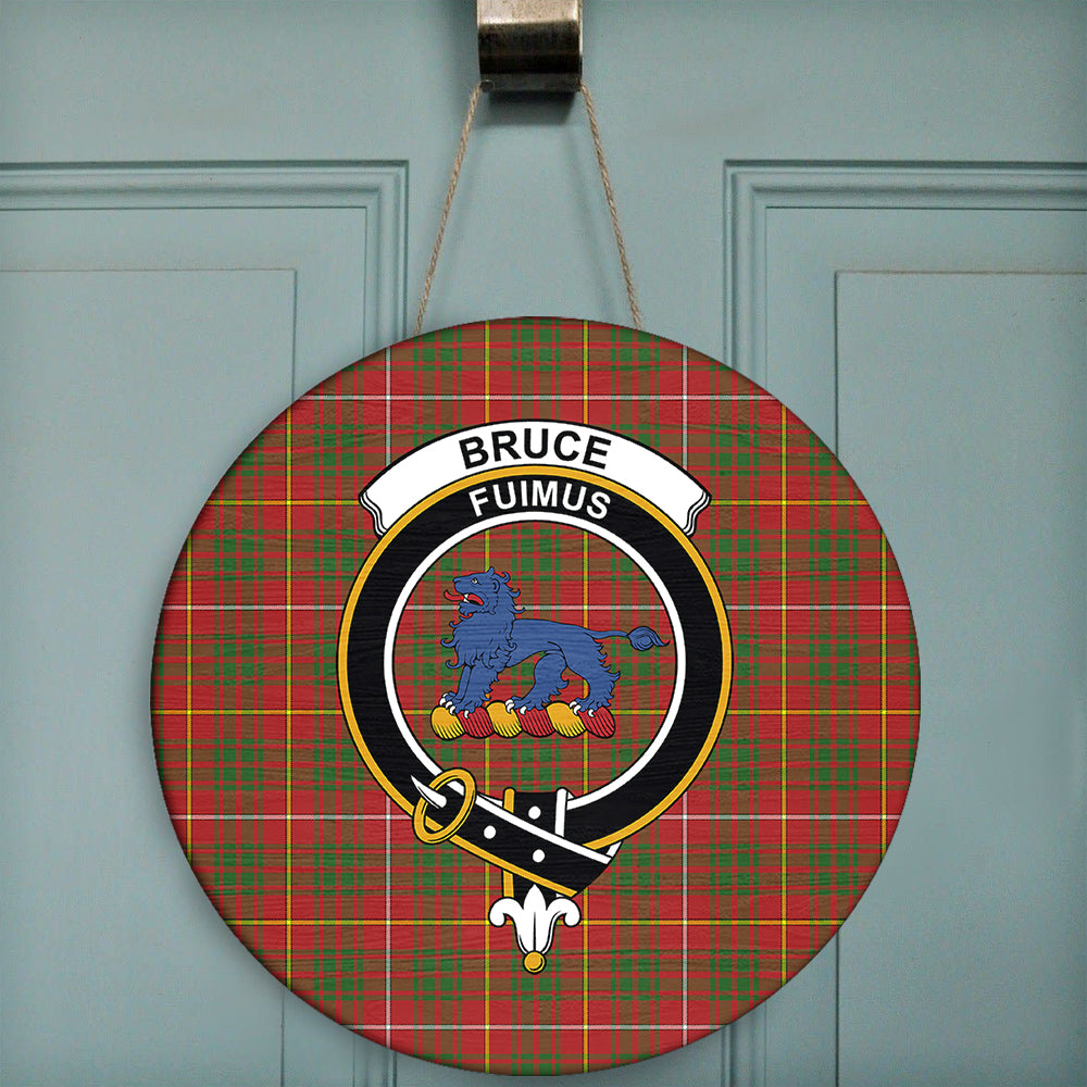 Bruce Modern Tartan Crest Black Garden Flag - Gold Thistle Style main image 1
