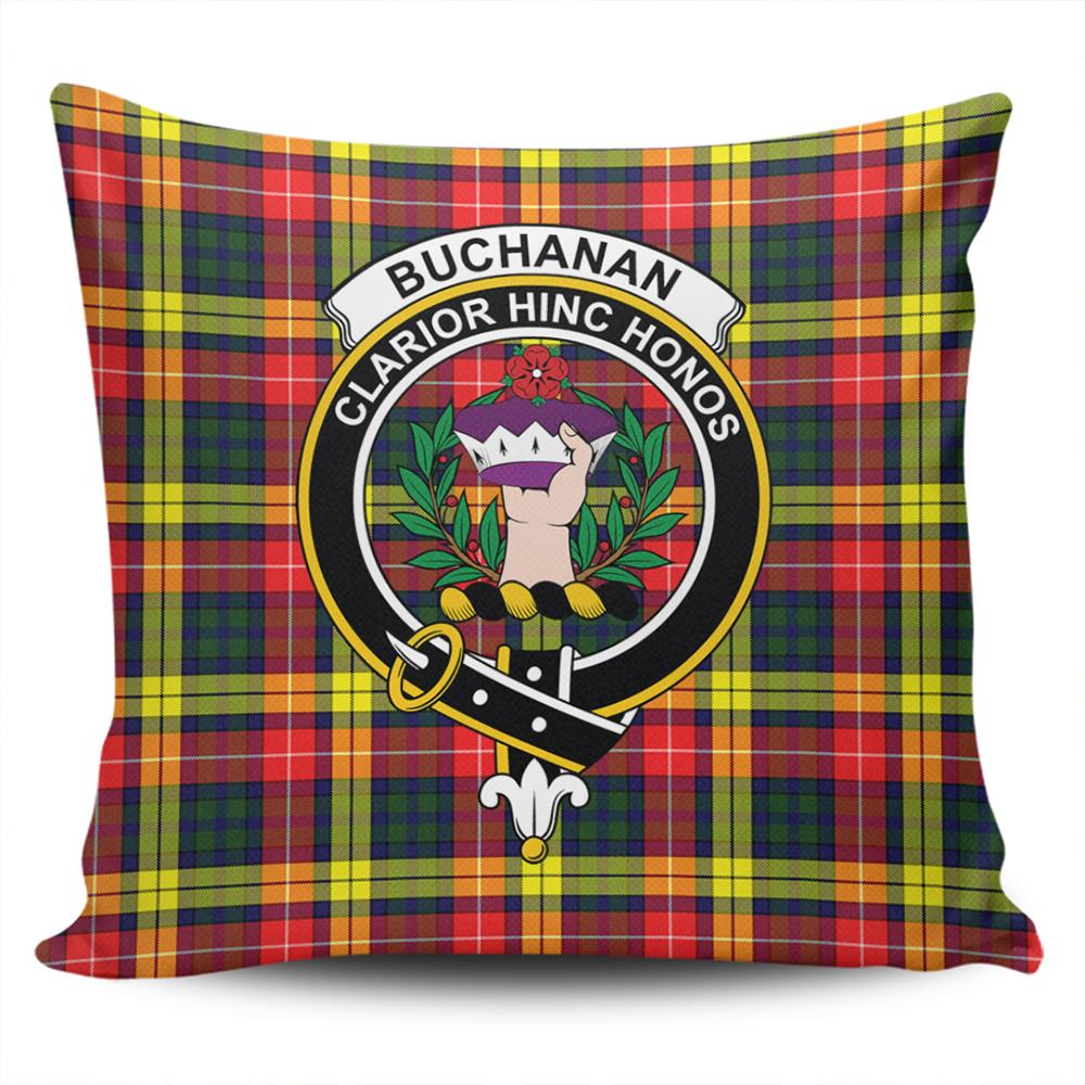 Buchanan Modern Tartan Crest Birdseye Mesh Polo Shirt