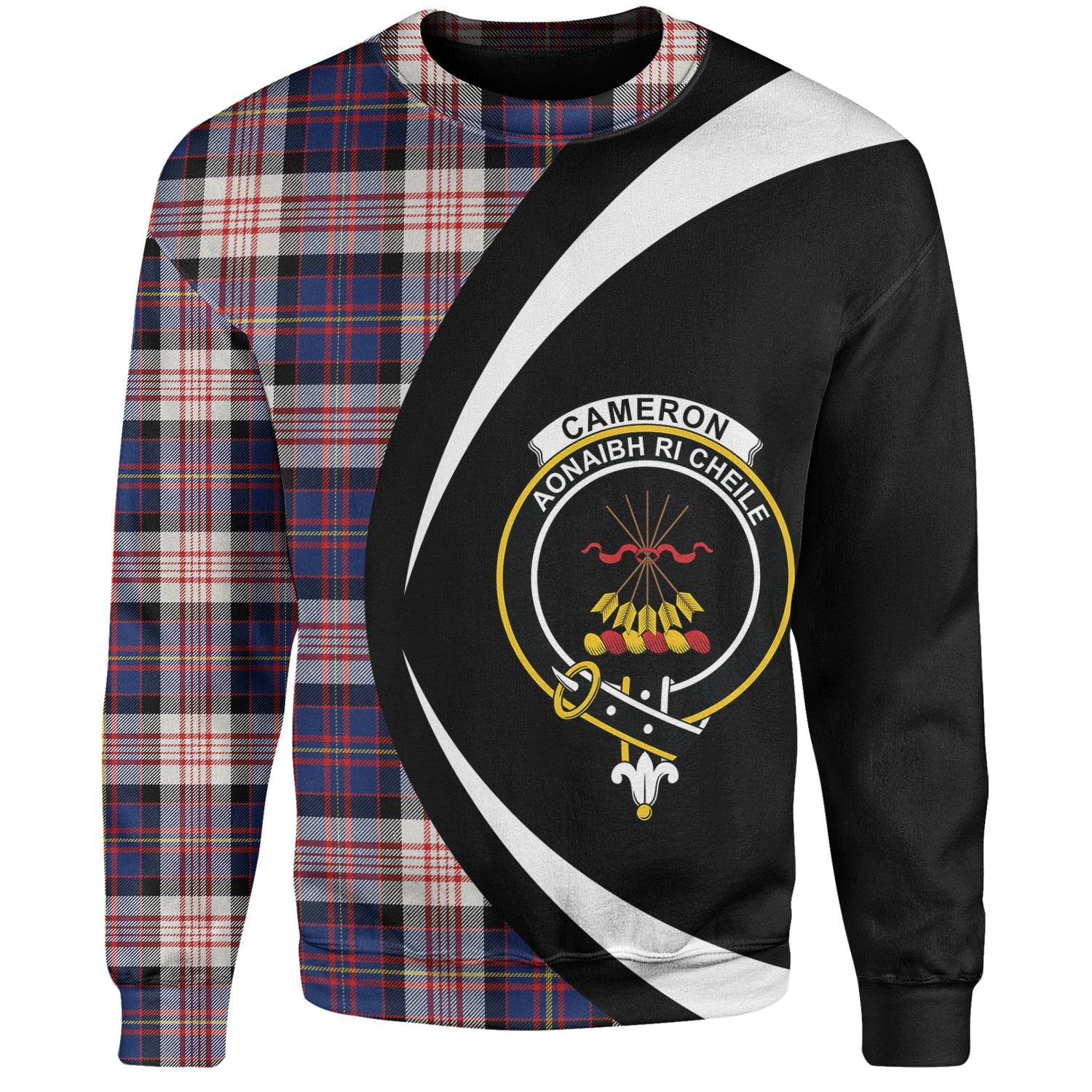 Cameron of Erracht Weathered Tartan Hoodie - Lion Rampant And Celtic Thistle Style
