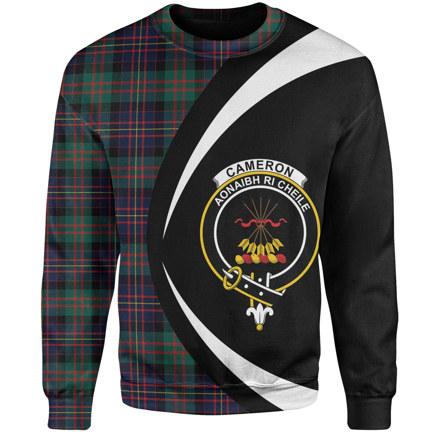 Cameron of Erracht Modern Tartan T-Shirt Half of Me - Cross Style main image 1