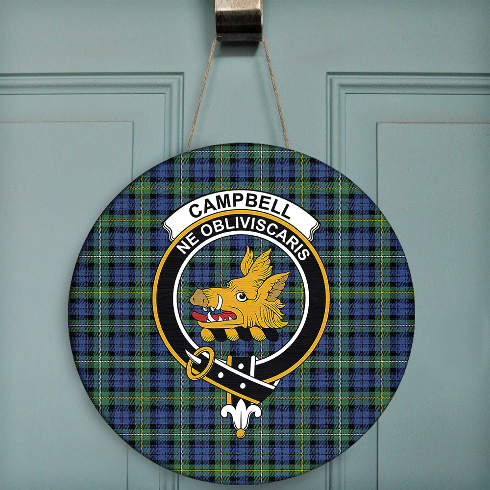 Campbell Argyll Modern Tartan Crest Polo Shirt - Thistle Black Style