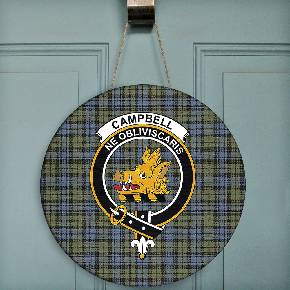 Campbell Faded Tartan Crest Polo Shirt - Thistle Black Style
