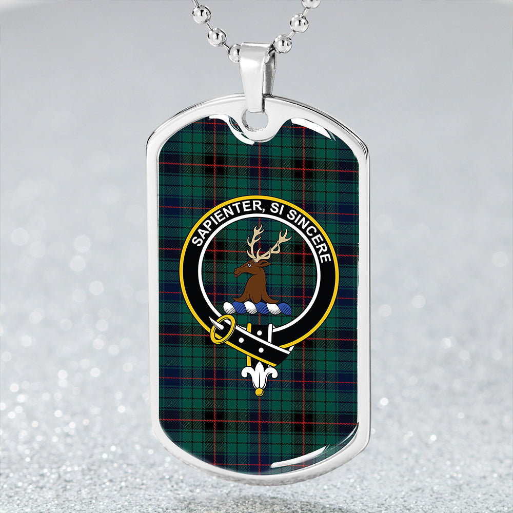 MacCallum of Berwick Weathered Tartan Crest Dog Tag Necklace main image 1