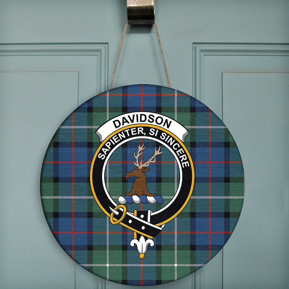Davidson of Tulloch Tartan Crest Premium Blanket - Celtic Stag style