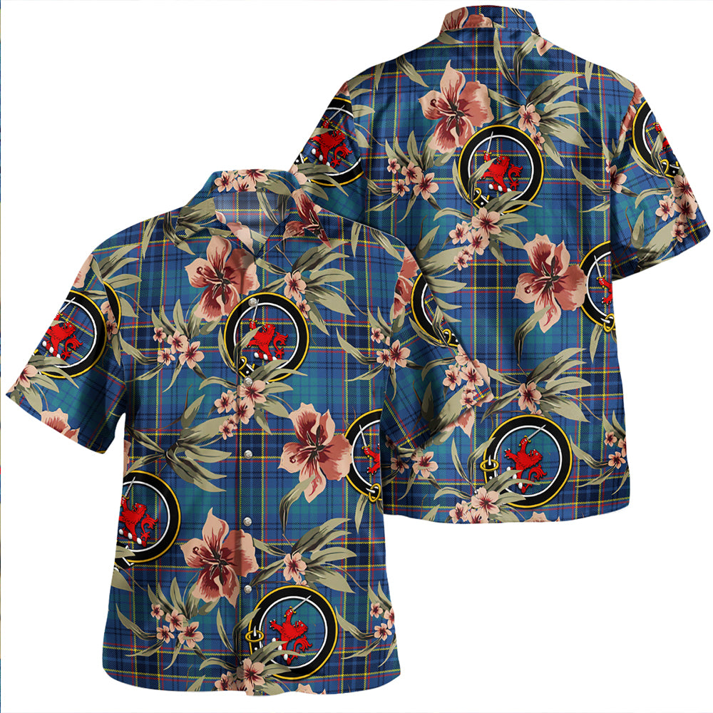 Graham of Montrose Modern Tartan Vintage Leaves Hawaiian Shirt main image 0