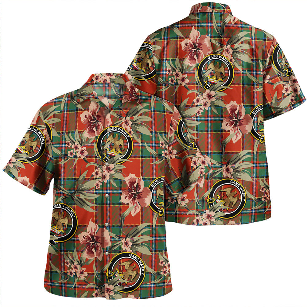 Scottish Tartan Abercrombie Clan Hawaiian Shirt Hibiscus - Tropical Garden Style