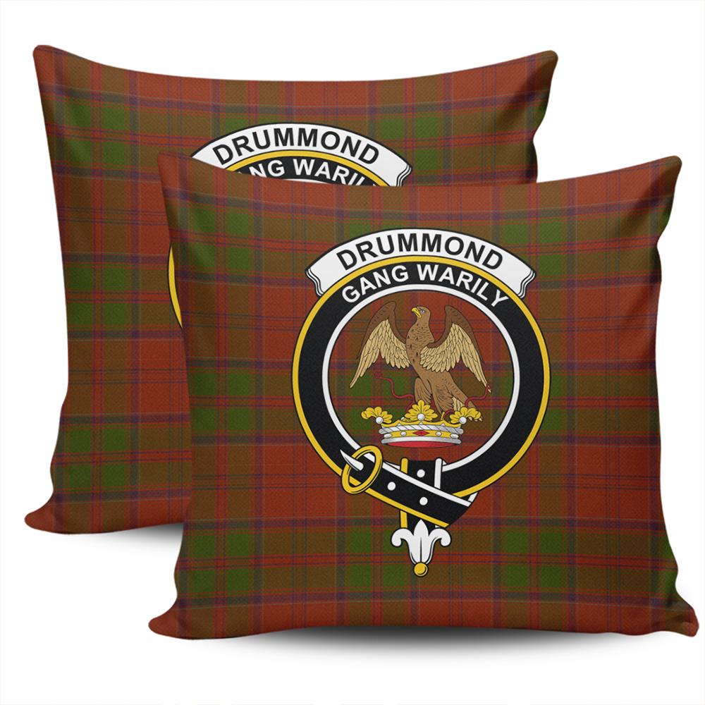 Drummond of Strathallen Tartan Crest Bedding Set - Golden Thistle Style