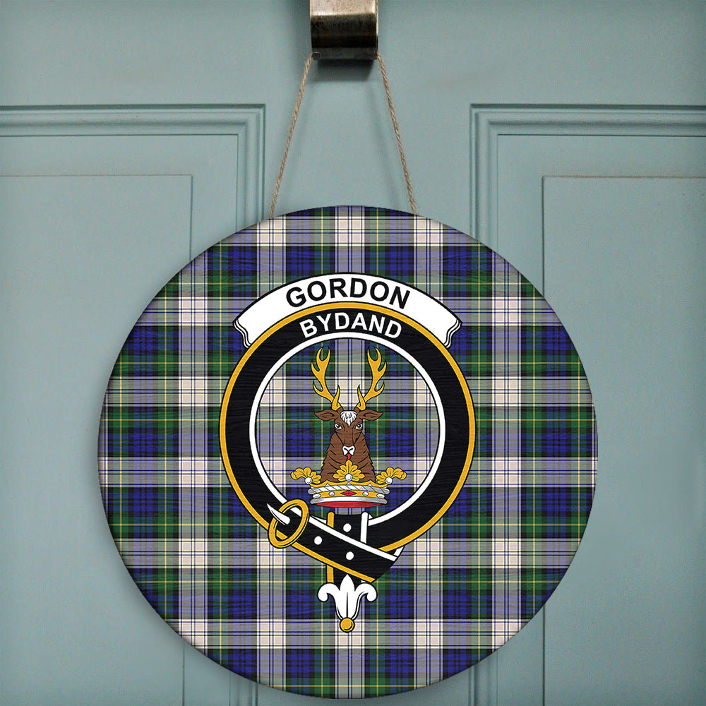 Gordon Dress Ancient Tartan Crest Black Garden Flag - Gold Thistle Style main image 1
