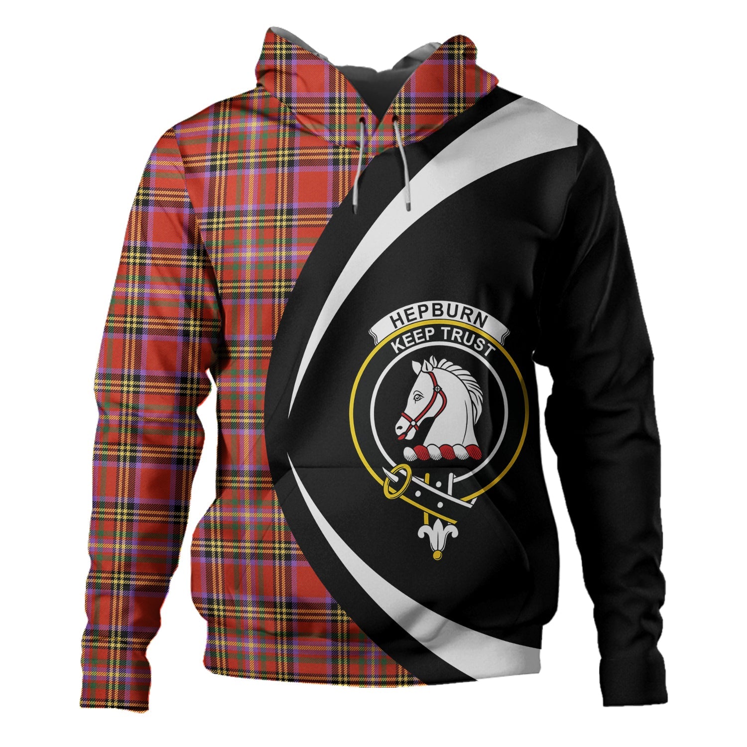 Dunbar Ancient Tartan Crest Zipper Hoodie - Circle Style
