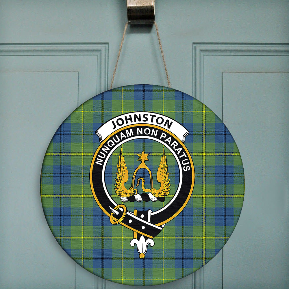 Johnston of Caskieben Tartan Crest Wall Hanging Banner main image 0