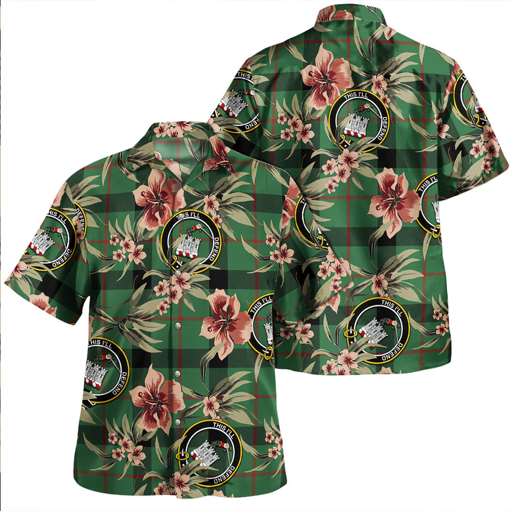 Kinloch Tartan Vintage Leaves Hawaiian Shirt main image 1