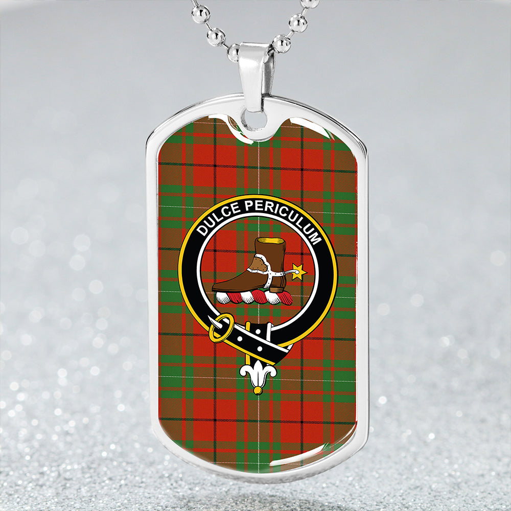 Scott MacRae Modern Tartan Crest Dog Tag Necklace main image 1