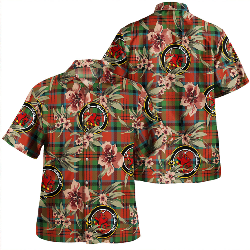Scottish Tartan MacDougall 05 Clan Hawaiian Shirt Hibiscus - Tropical Garden Style main image 1