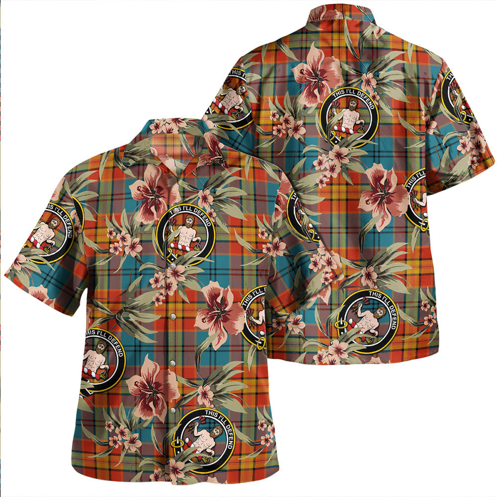 Sinclair Ancient Tartan Vintage Leaves Hawaiian Shirt