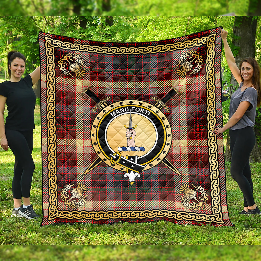 MacKay Ancient Tartan Crest Premium Blanket - Celtic Stag style