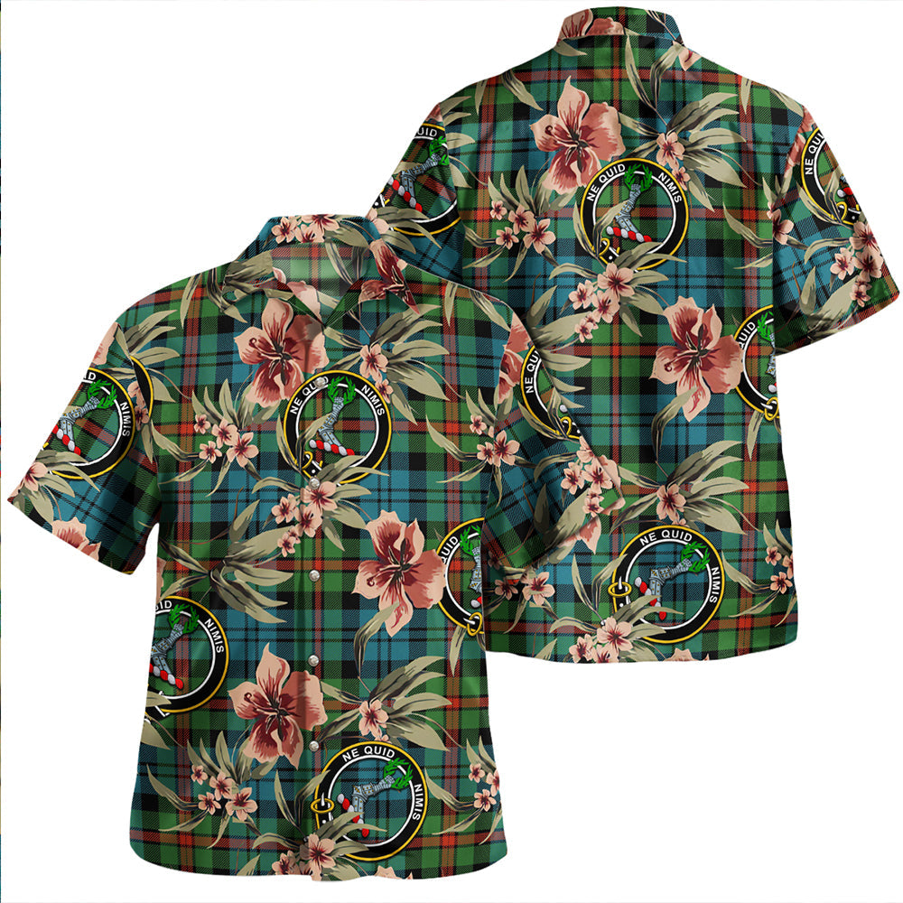 MacDonald Ancient Tartan Vintage Leaves Hawaiian Shirt main image 1