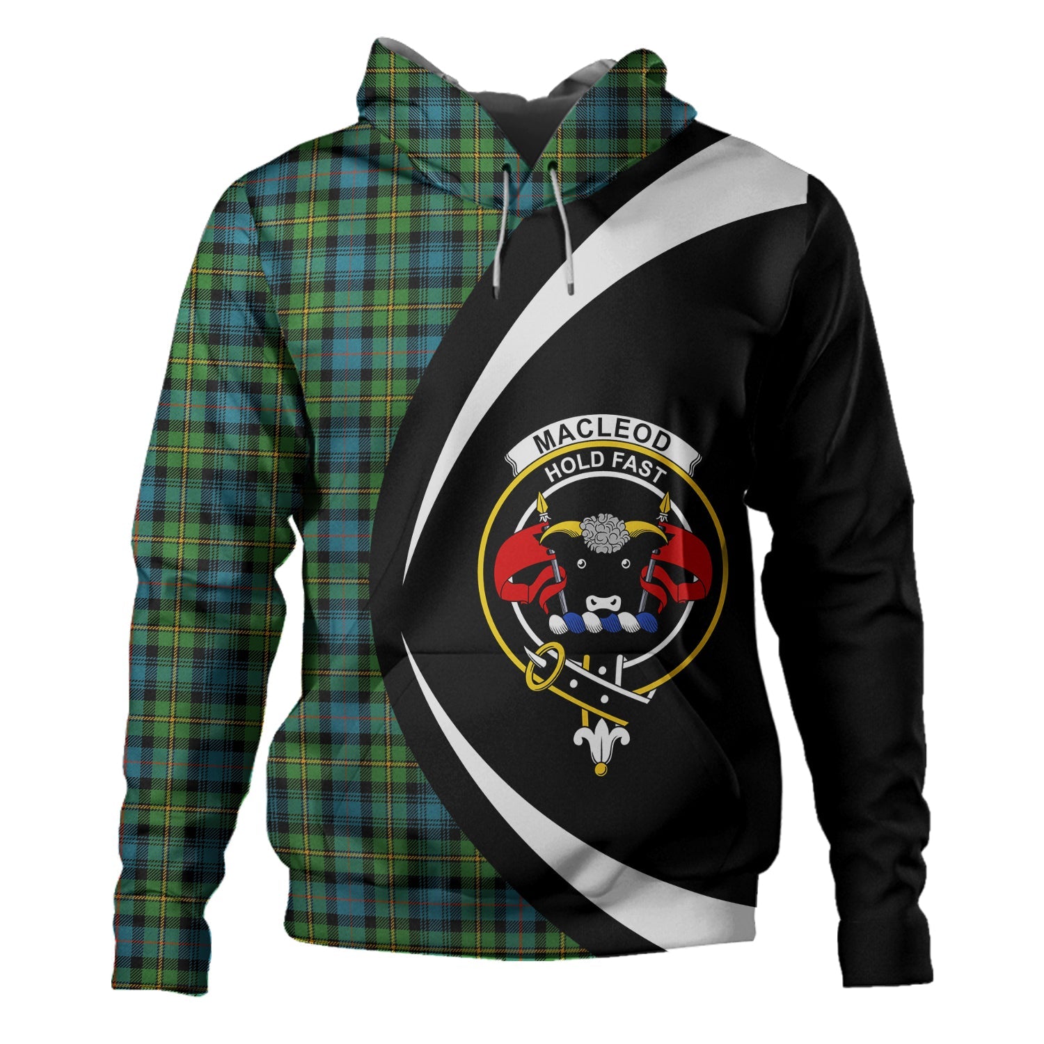 MacLeod of Harris Weathered Clan Half Of Tartan Zipper Hoodie