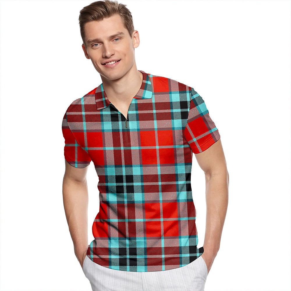MacThomas Ancient Tartan Crest Birdseye Mesh Polo Shirt