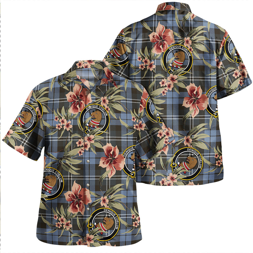 MacKintosh Hunting Weathered Tartan Vintage Leaves Hawaiian Shirt main image 1