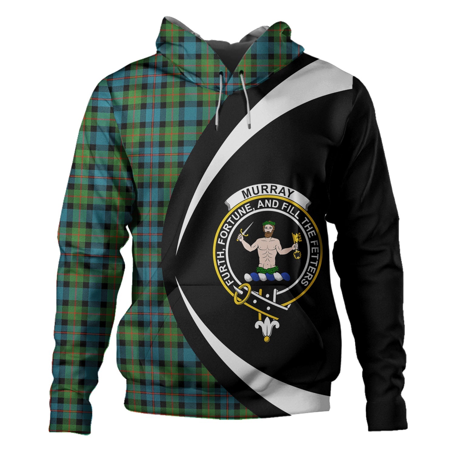 Stewart Atholl Modern Clan Half Of Tartan Zipper Hoodie
