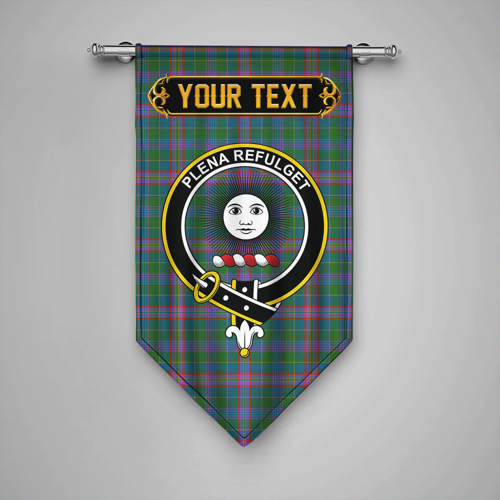 Pitcairn Hunting Tartan Crest Black Garden Flag - Gold Thistle Style