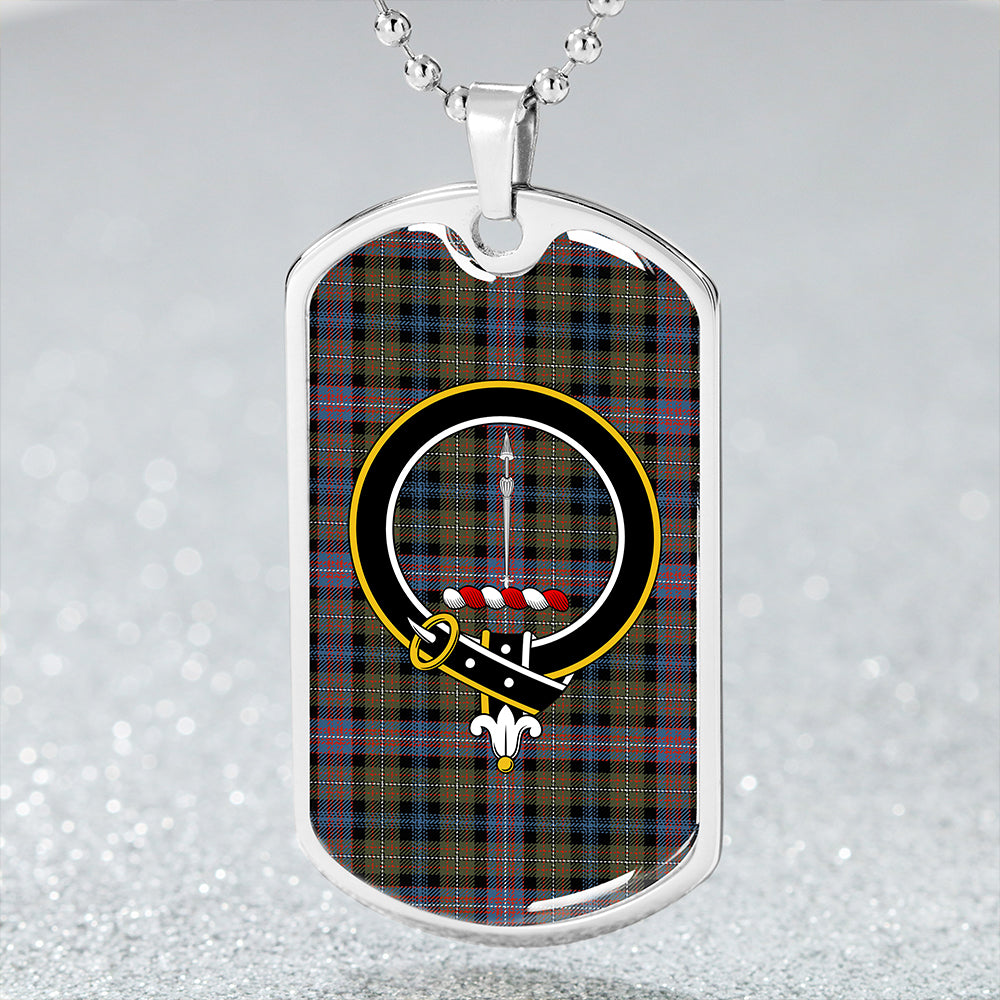 Rankin #2 Weathered Tartan Crest Dog Tag Necklace main image 0