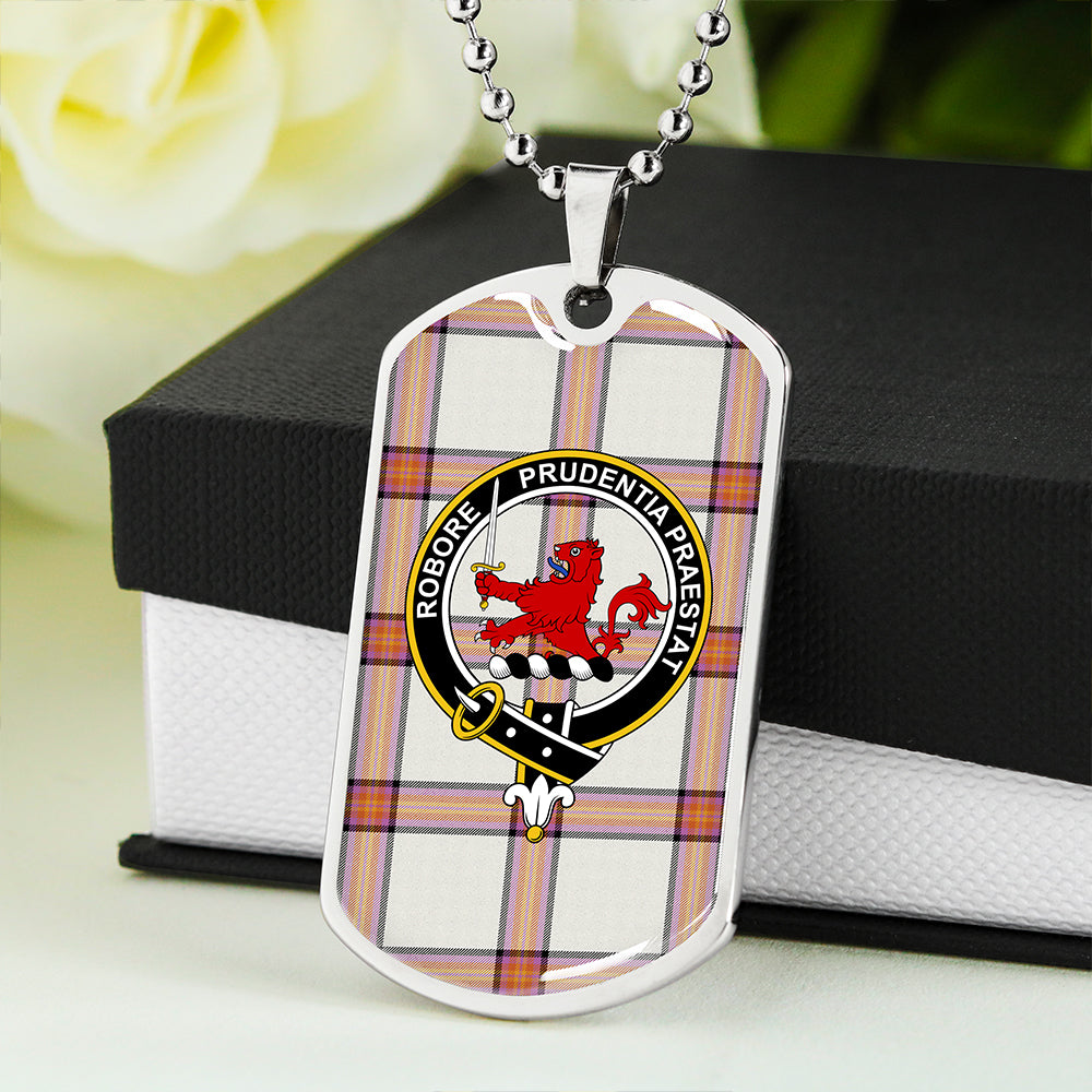 Rankin #2 Weathered Tartan Crest Dog Tag Necklace