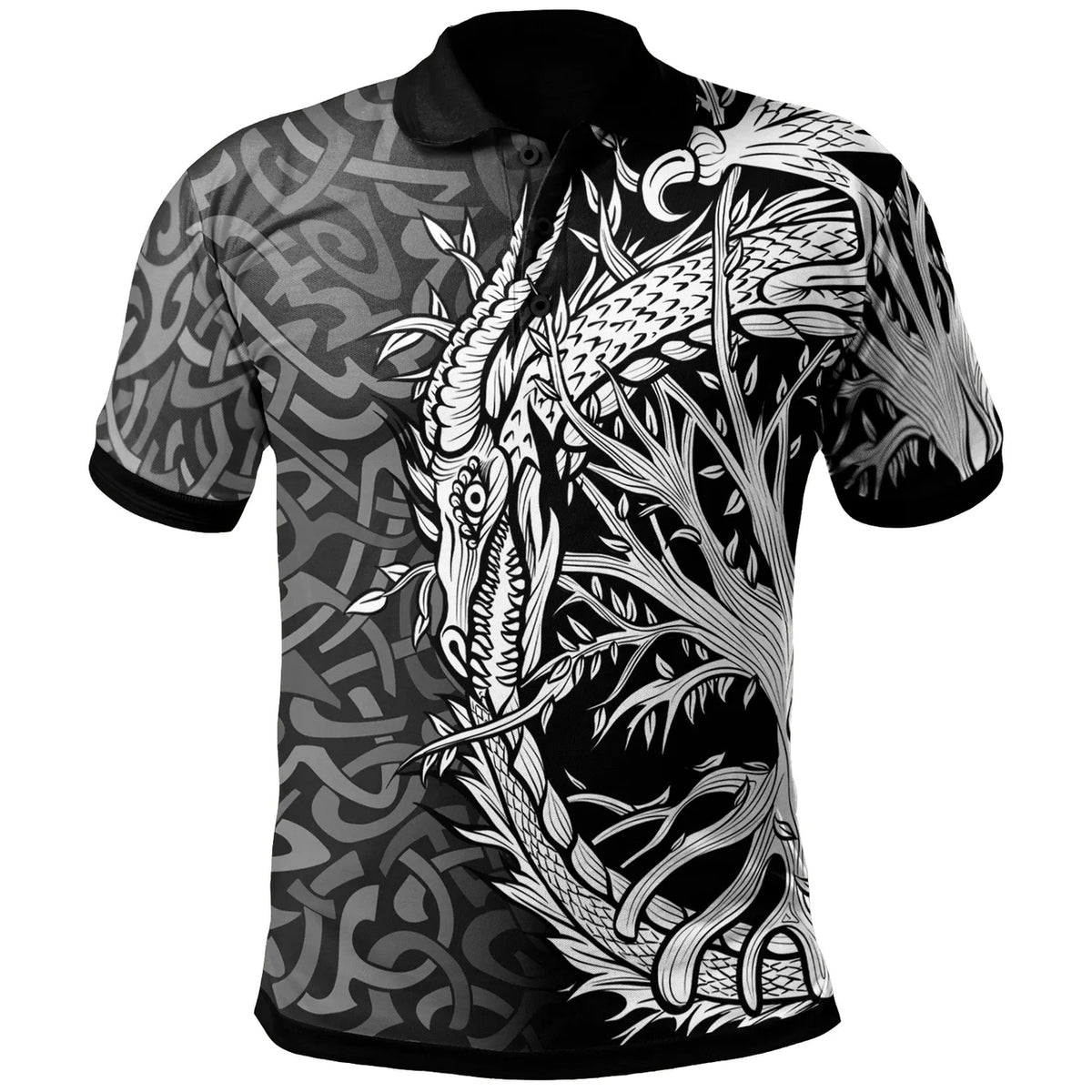 Celtic Polo Shirt Celtic Dragon With Tree Of Life