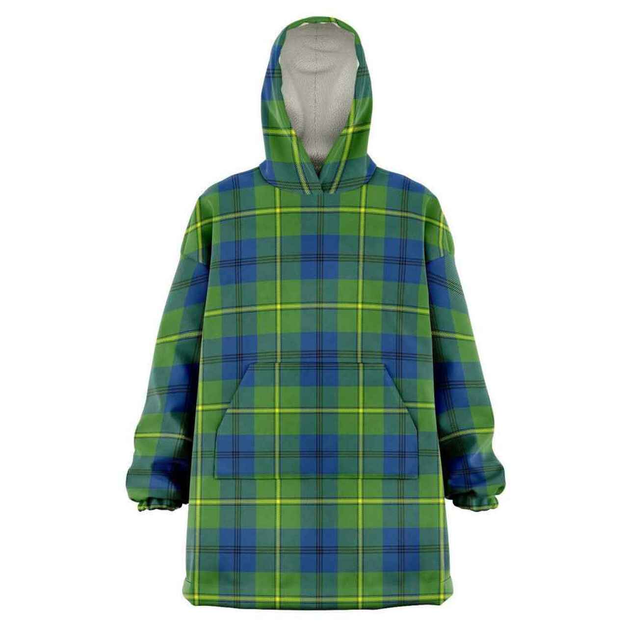 Johnston Ancient Tartan Hoodie - Lion Rampant And Celtic Thistle Style