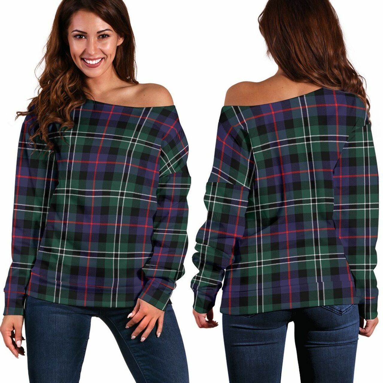 Rose Hunting Tartan Women's Lapel Shirt Dress With Long Sleeve