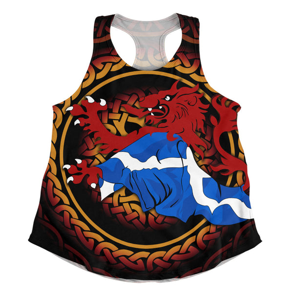 Scotland Women Tank Burning Lion Celtic Flame Saltire Embrace Warrior Spirit Armor