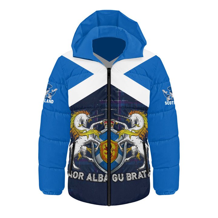 Scotland Hooded Padded Jacket Saor Alba Unicorn Crest Edition
