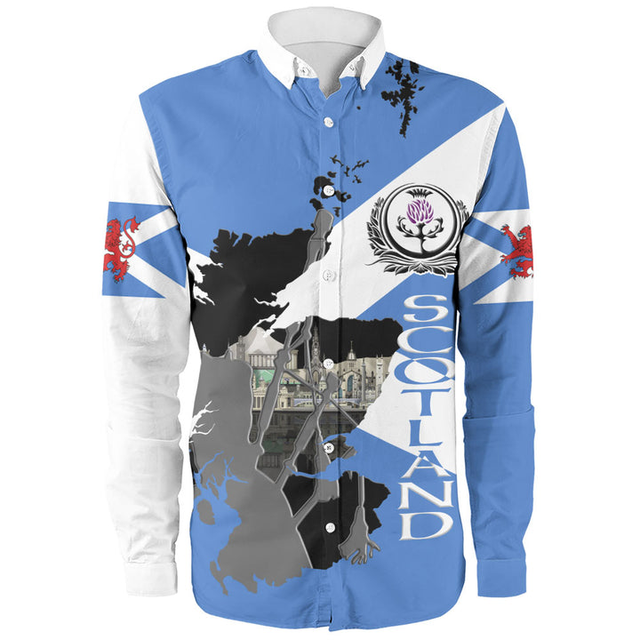 Scotland Long Sleeve Shirt Highland Roots Skyline Spirit