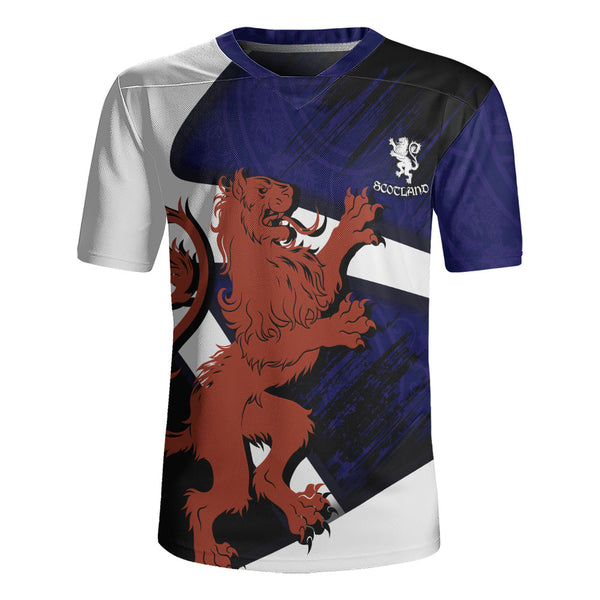 Scotland Rugby Jersey Roar of the Highland Lion Across the Saltire Sky
